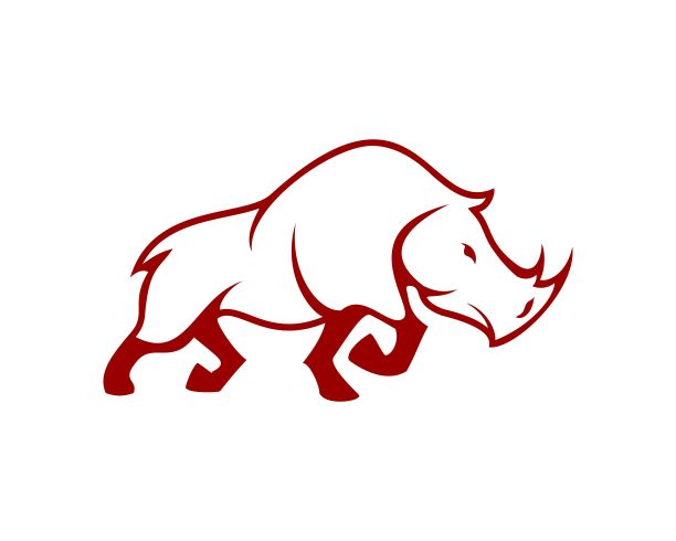 简单的运行犀牛轮廓风格图片下载