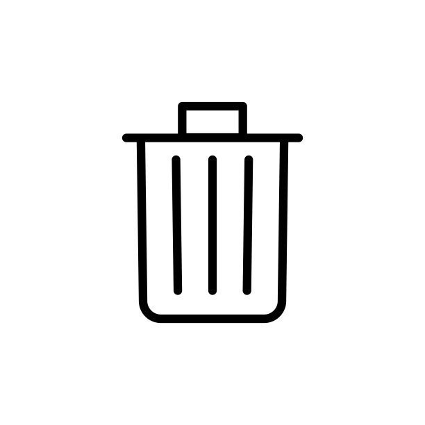 插图向量图形的垃圾桶图标模板图片下载