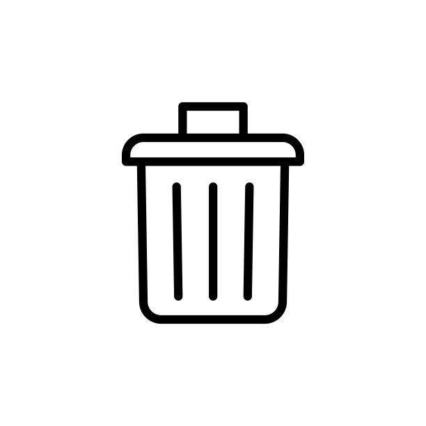 插图向量图形的垃圾桶图标模板图片下载