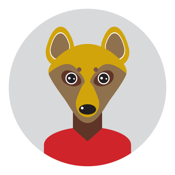 可爱的小狼狗，肖像，脸在灰色的圆形背景。卡片横幅设计苗圃装饰的季节趋势，斯堪的纳维亚风格。向量图片下载