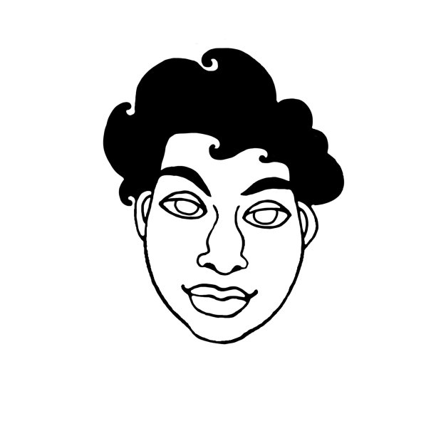 轮廓脸人。手绘线条艺术插图。一个男人，女人，男孩，女孩的头，涂鸦的风格，孤立在白色背景上。与众不同，美丽图片下载