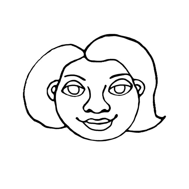 轮廓的脸的人。手绘线条艺术插图。一个男人、女人、男孩、女孩的头，在一个涂鸦的风格，孤立在一个白色的背景。不同的和美丽的图片下载