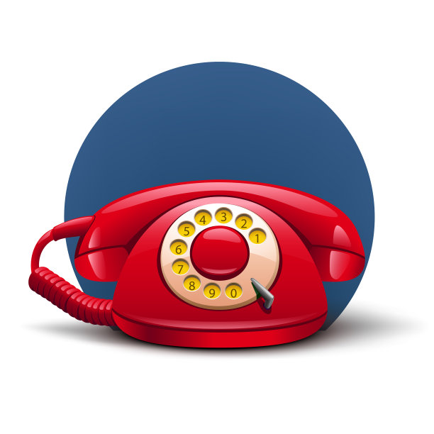 红色的复古电话图片下载