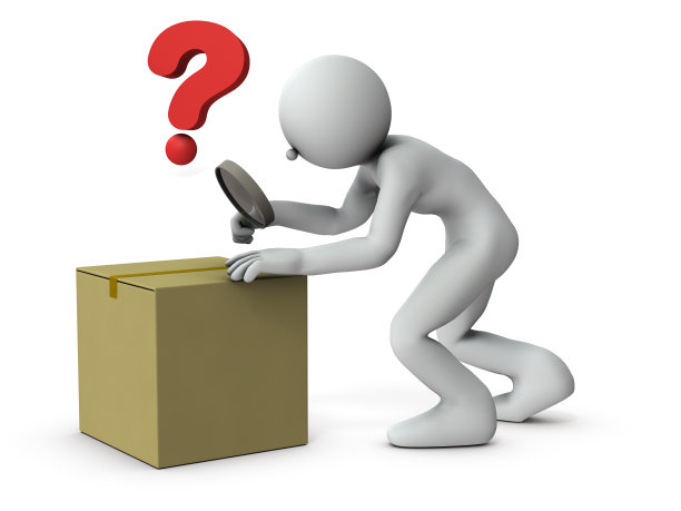 证实可疑物体的人物。3 d渲染。白色背景。图片下载