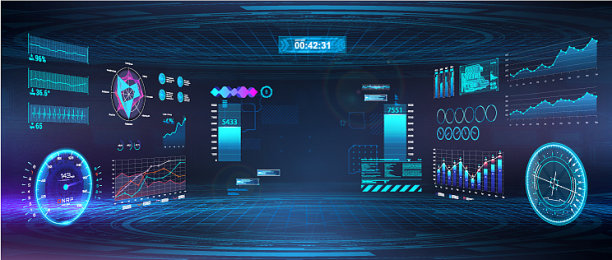 在hud GUI风格的虚拟现实空间图片下载