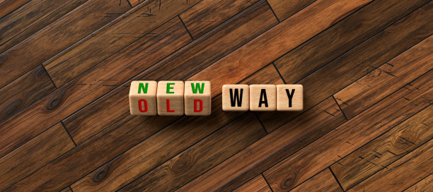 立方体显示变化的信息从旧的方式到新的方式- 3d插图图片下载