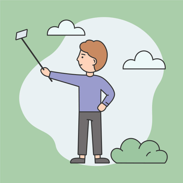 年轻帅哥自拍的概念是图片下载