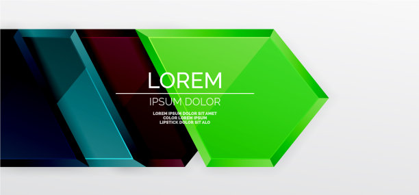 金属光泽闪亮的几何形状与3d效果图片下载