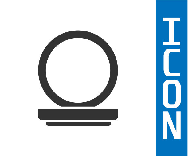 灰色化妆粉与镜子图标隔离图片下载