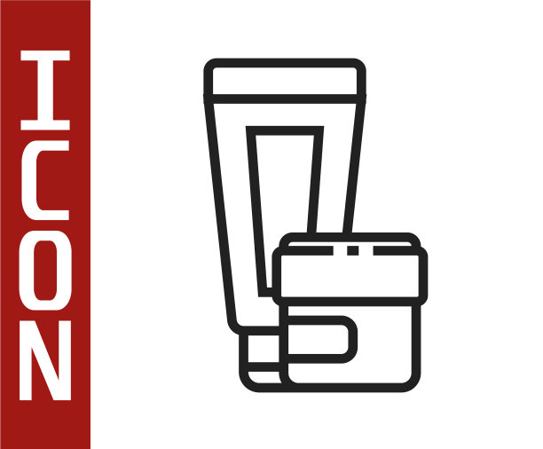 黑色线霜或乳液化妆品管图标图片下载