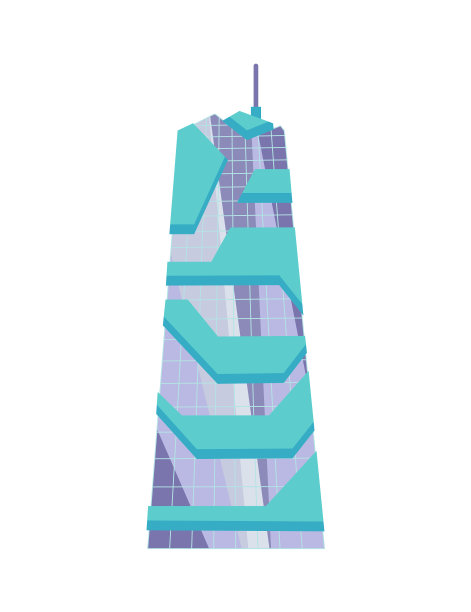 摩天楼大楼，现代大楼，扁平办公室图片下载