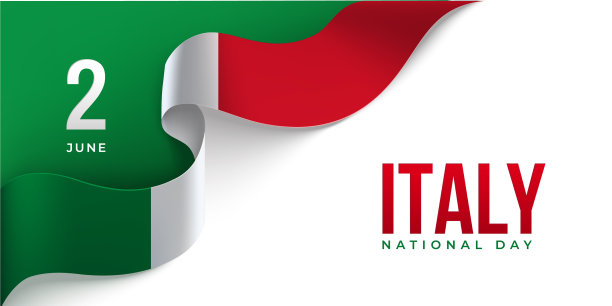 意大利国庆横旗上挂着彩带图片下载