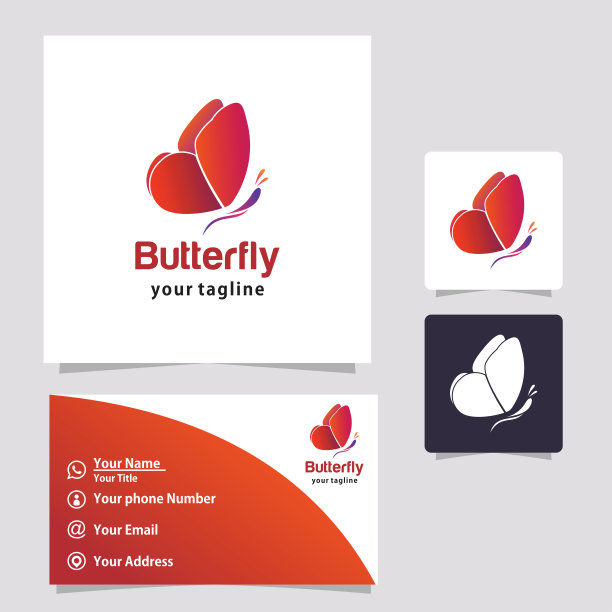 美丽蝴蝶标志设计模板图片下载