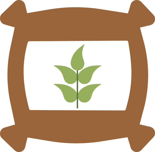 在白色背景上布袋种子图片下载