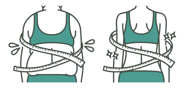 超重的女性背部和苗条的女性背部图片下载