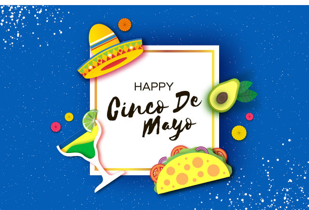 快乐辛科德梅奥横幅桑布雷罗帽子风扇图片下载