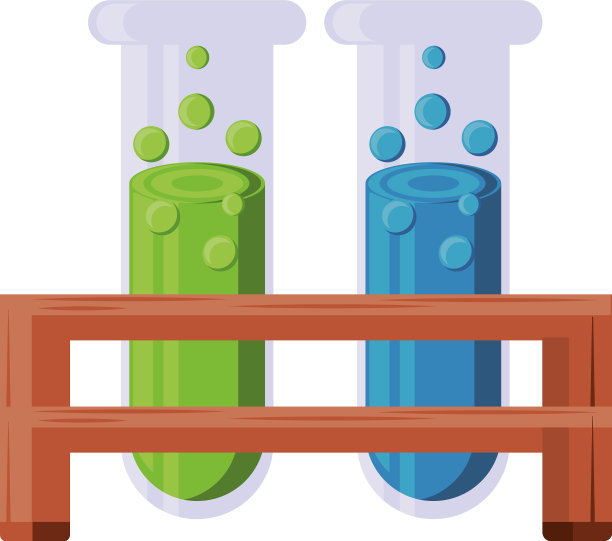 白色背景上的化学实验室试管图片下载