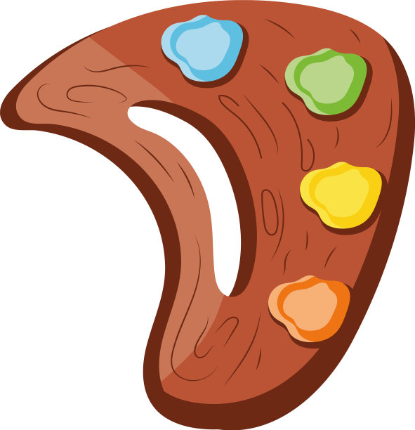 调色板漆在白色的背景上图片下载