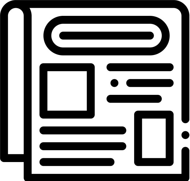 新闻在报纸图标大纲图片下载