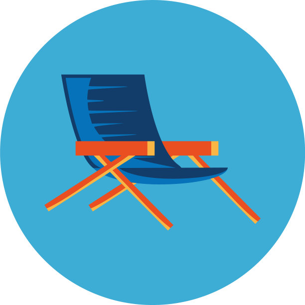 夏季椅子在框架圆形孤立图标图片下载