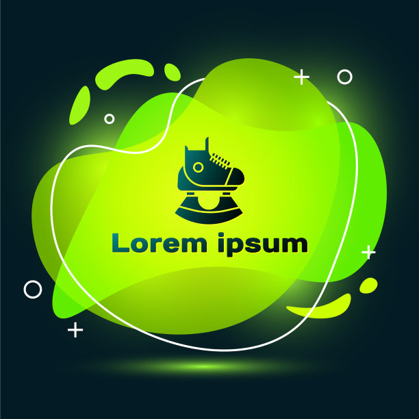 黑色冰鞋图标孤立在黑色背景图片下载