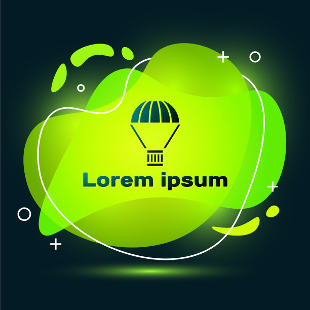 黑匣子在降落伞上飞行，图标孤立图片下载