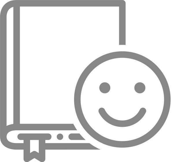带笑脸的图书线条图标图片下载