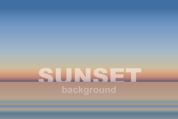 夏日黄昏海景背景与日落文字图片下载