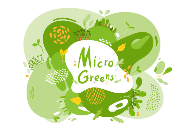 微绿色动态彩色形状与芽和叶图片下载