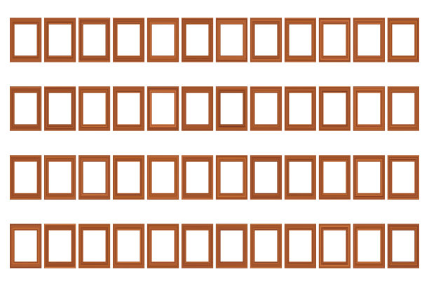 大套的方形复古金框架为您的设计。复古封面。文本。古色古香的漂亮矩形框架。模板向量插图。图片下载