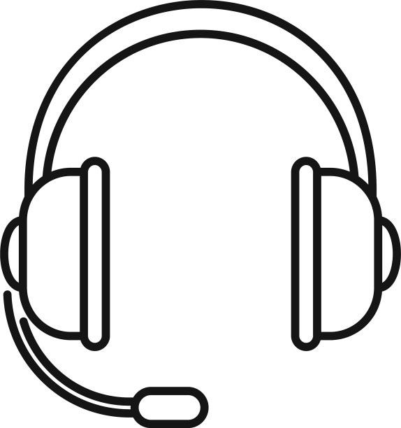 客户耳机图标轮廓风格图片下载