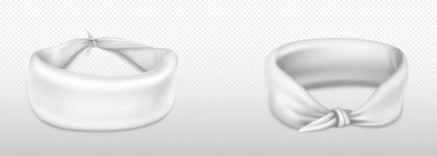 头带，头上或手腕的大手帕，白布图片下载