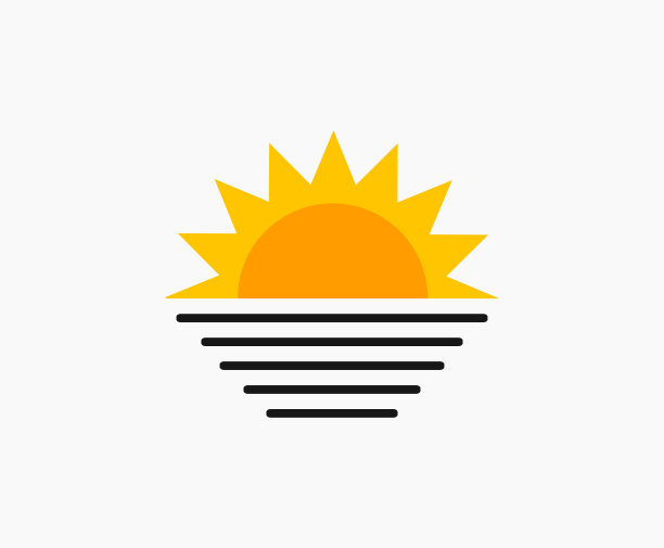 夕阳下的海上标志。图片下载