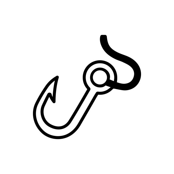 鱼钩图标时髦的平面设计图片下载