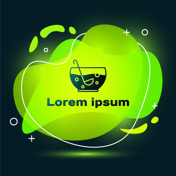 黑色混合潘趣酒与新鲜水果碗图标图片下载