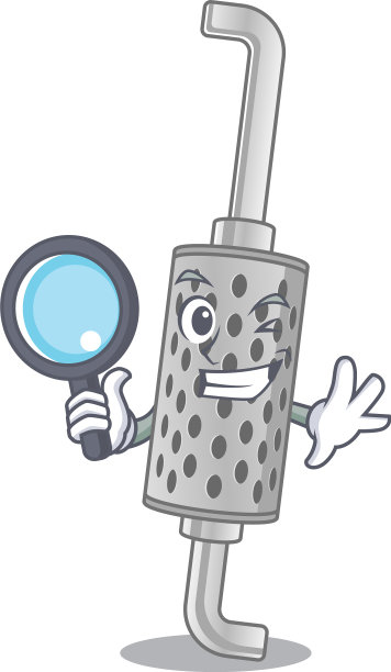 酷和智能的排气管侦探卡通图片下载