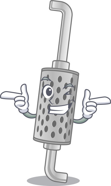 吉祥物卡通设计带有眨眼的排气管图片下载