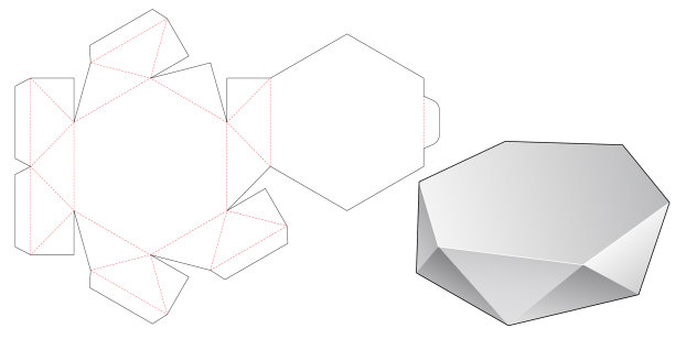 多边形锡盒模切模板图片下载