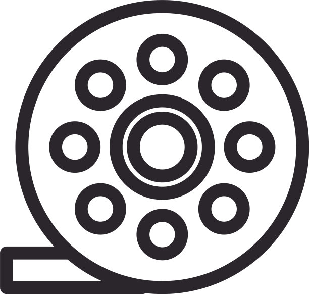 磁带胶片记录线条风格图标图片下载