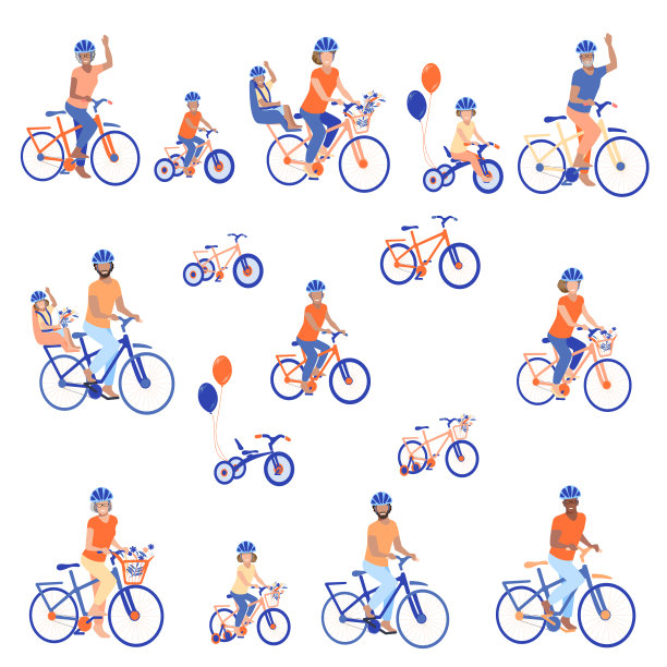 一大群人戴着防护帽骑自行车图片下载