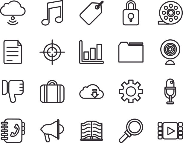 捆绑社交媒体集合图标图片下载