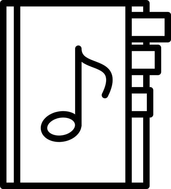 音乐书书签声音线条风格图标图片下载