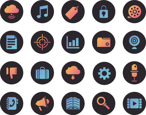 捆绑社交媒体集合图标图片下载