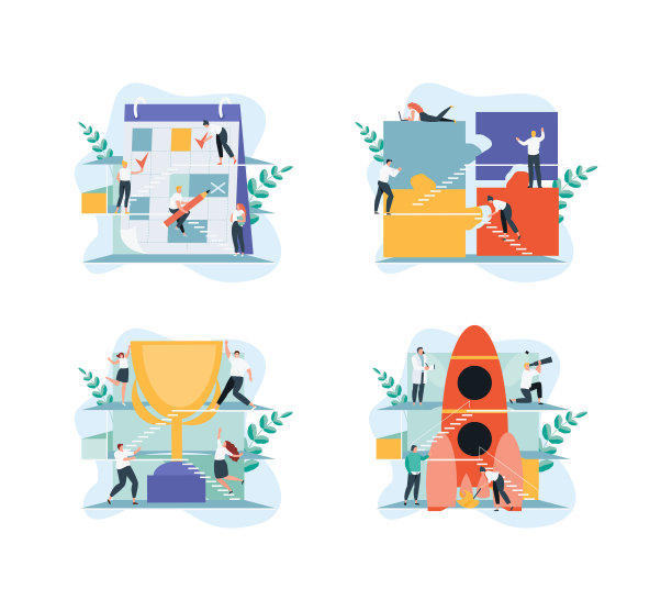 业务概念集向量字符图片下载