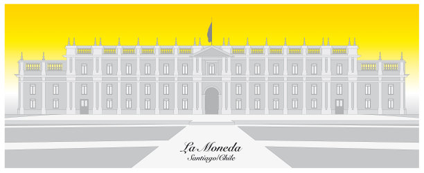 智利总统府拉莫内达在圣地亚哥，智利的矢量图形图片下载