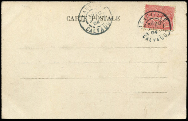 古董明信片寄自多维尔，法国在20世纪早期，一个非常好的背景，任何使用的历史明信片通信。图片下载