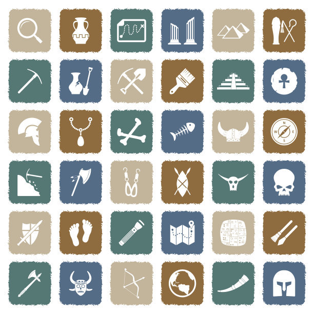 考古学图标。垃圾色平面设计。矢量插图。图片下载