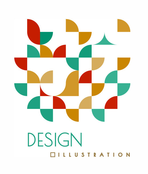 几何设计与形状的方形，圆角和圆形的风格。几何风格。矢量图图片下载