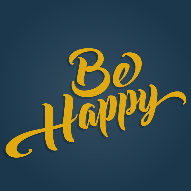BE HAPPY励志手字图片下载