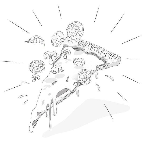 黑白披萨图片下载